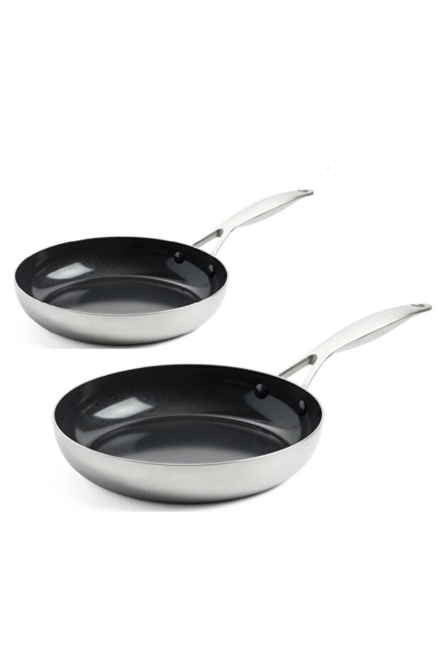 Geneva 3-Ply 2-Piece Frying Pan Set 18 & 24 cm – Diamond Reinforced Thermolon ™ Ceramic Surface