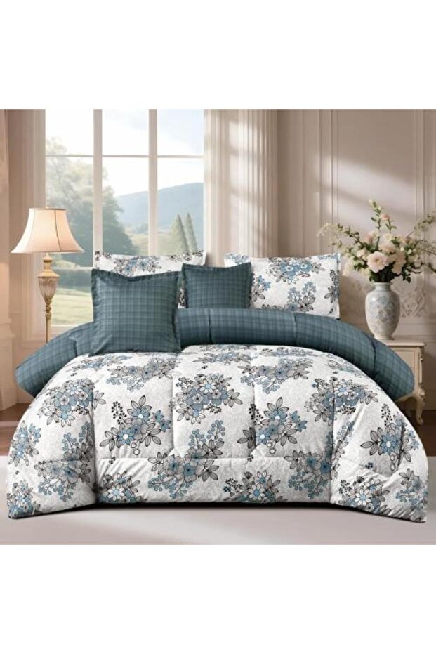 غطاء سرير شتوي فاخر بتصميم زهري - 1