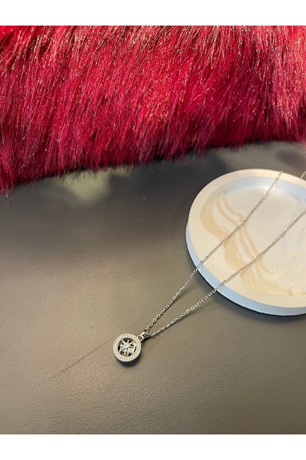 Minimal pusula Çelik kolye - 2