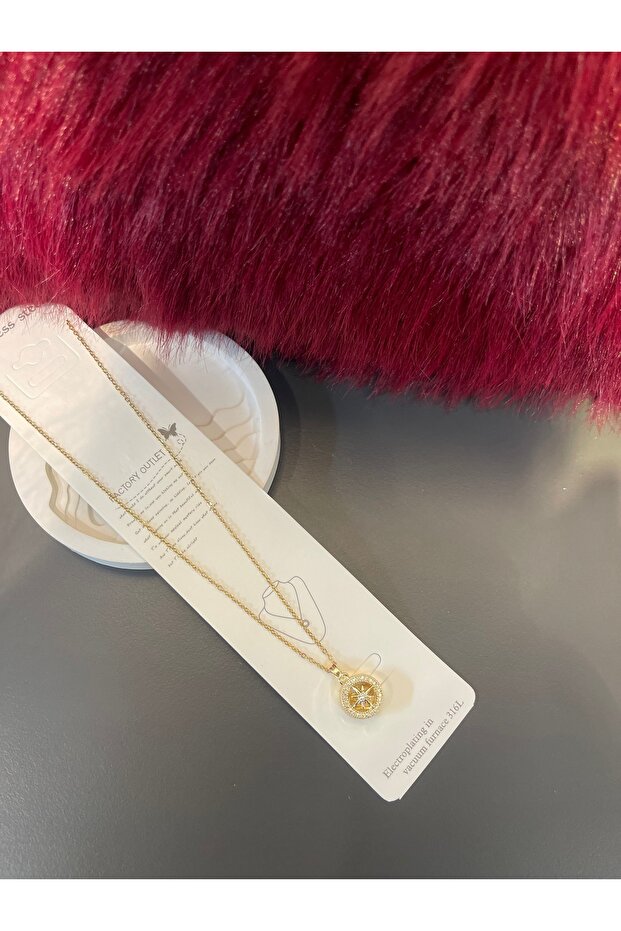 Minimal pusula Çelik kolye - 4