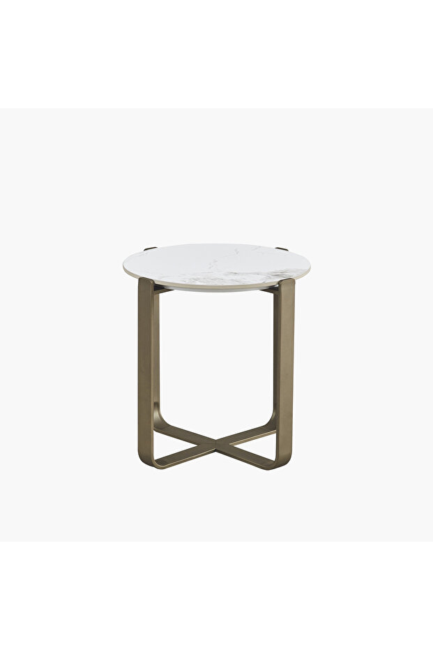 طاولة جانبية من الحجر المتكلس بجوز الهند - 6