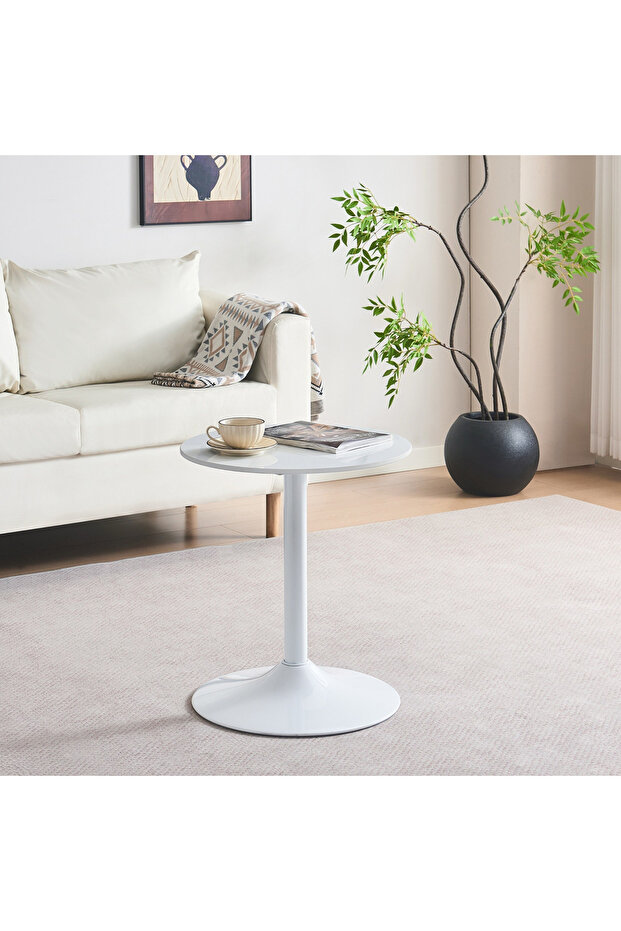 طاولة جانبية مستديرة من الحجر المتكلس من إلفيس إن إكس تي - 1