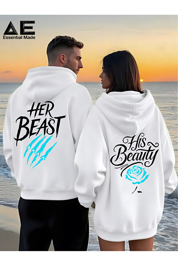 Double Matching Set 1 Men's Model Valentine's Day Printed Relaxed Fit T-shirt