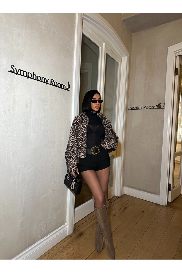 سترة بومبر موسمي بنقشة الفهد - 5