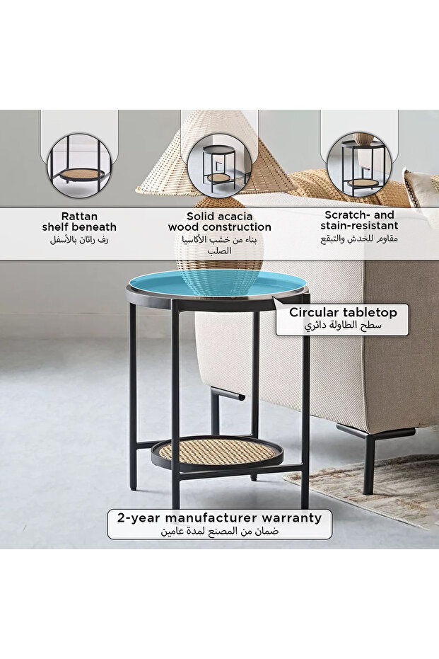 طاولة جانبية من خشب الروطان والخشب الصلب من فيندرا إينا - 4