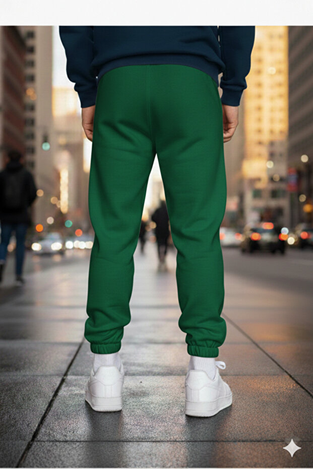 بنطلون رياضي رجالي بثلاثة خيوط مع أرجل مطاطية - 2