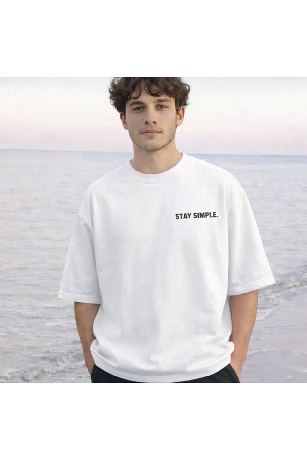 100% Cotton Stay Simple Printed T-Shirt