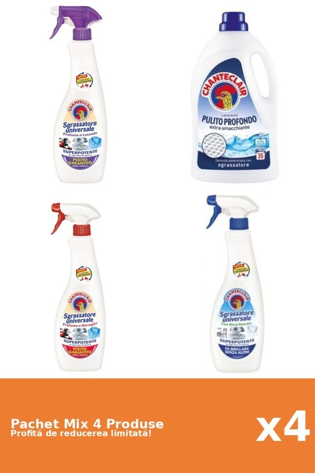 Set 4 Mix Chanteclair: 3 Degresant, 1 Detergent