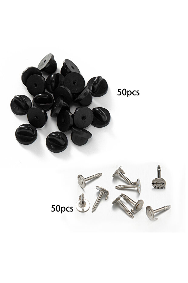 Set 1 100pcs PVC Pin Backs Heliltd Butterfly Clutch Tie Tacks Blank for DIY Uniform Badges Holde...