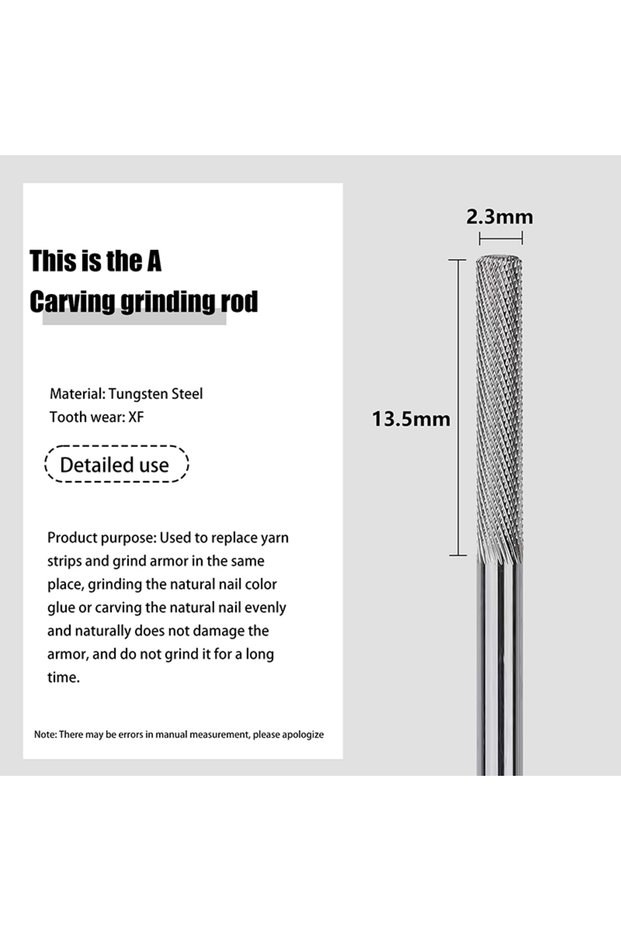 XF 1Pcs Tungsten Steel Professional Nail Drill Bit Nail Files Gel Polish Remove Burr For Electric Ma