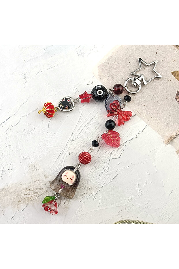K144. Cute No Face Kaonashi Keychain Lanyard Charm Anime Studio Ghibli Inspired Resin Keychain Backp