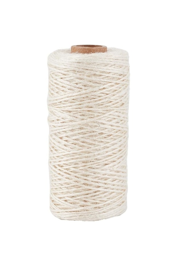 AECH07-05392 328 Feet/100M 1mm Hemp Cord Thin Twine String White Jute Rope Craft Beading Cord for Je