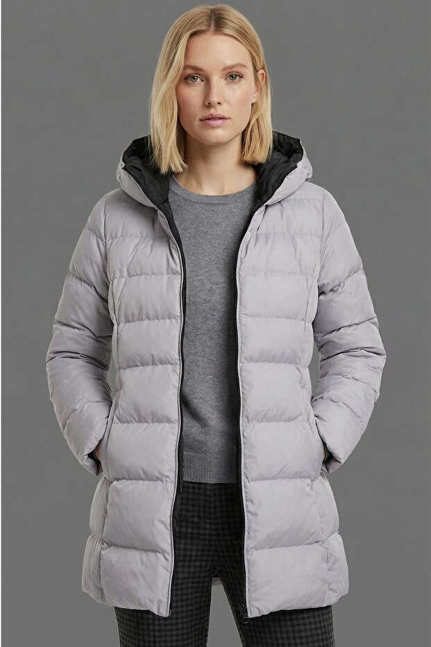 Uzun-Kapişonlu Mont - 4