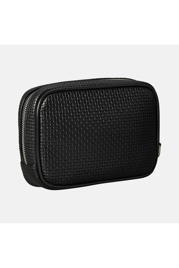 EMBOSSED WOVEN ZIP POUCH - 7