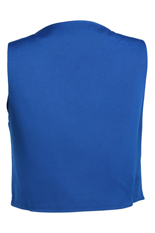 سترة زرقاء سادة بأزرار - 6