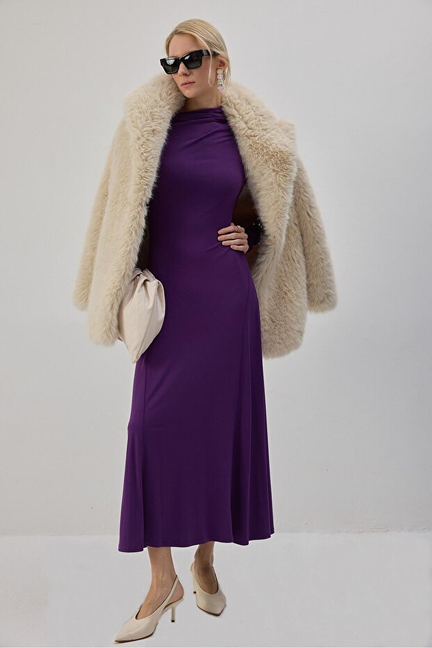 UZUN KOLLU BASIC ÖRME ELBİSE - 2