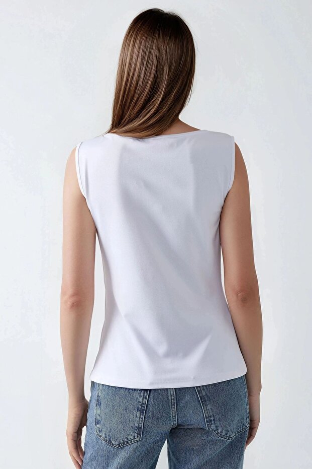 Dar Fit Bisiklet Yaka Örme Yelek - 5