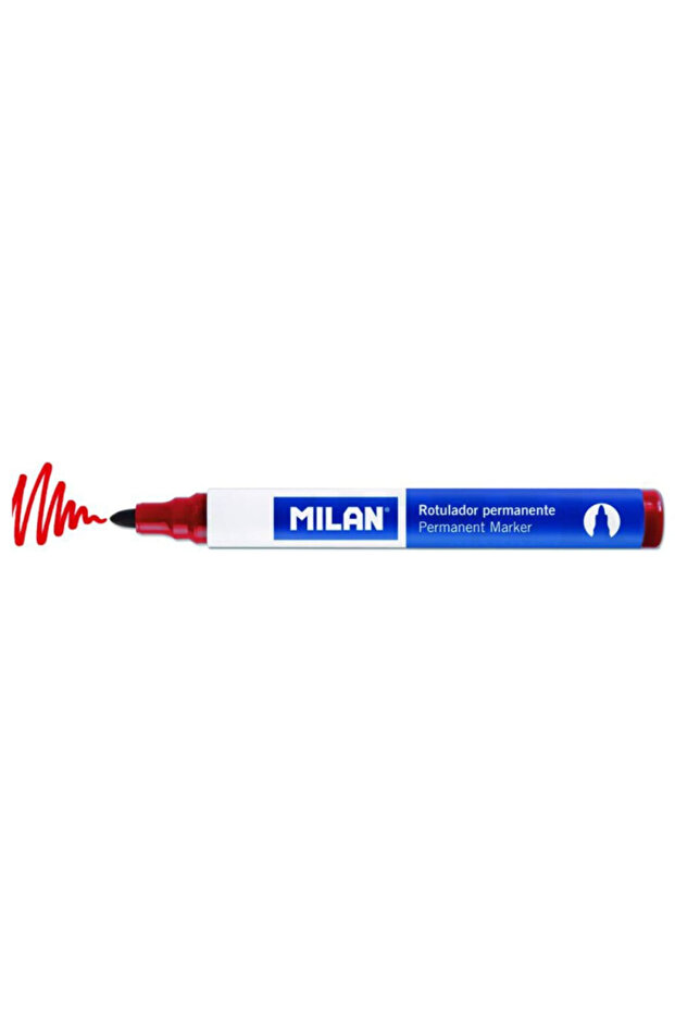 permanent marker, writing width 2 mm, round tip, red