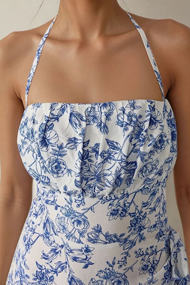 Rochie mini cu model floral - 7