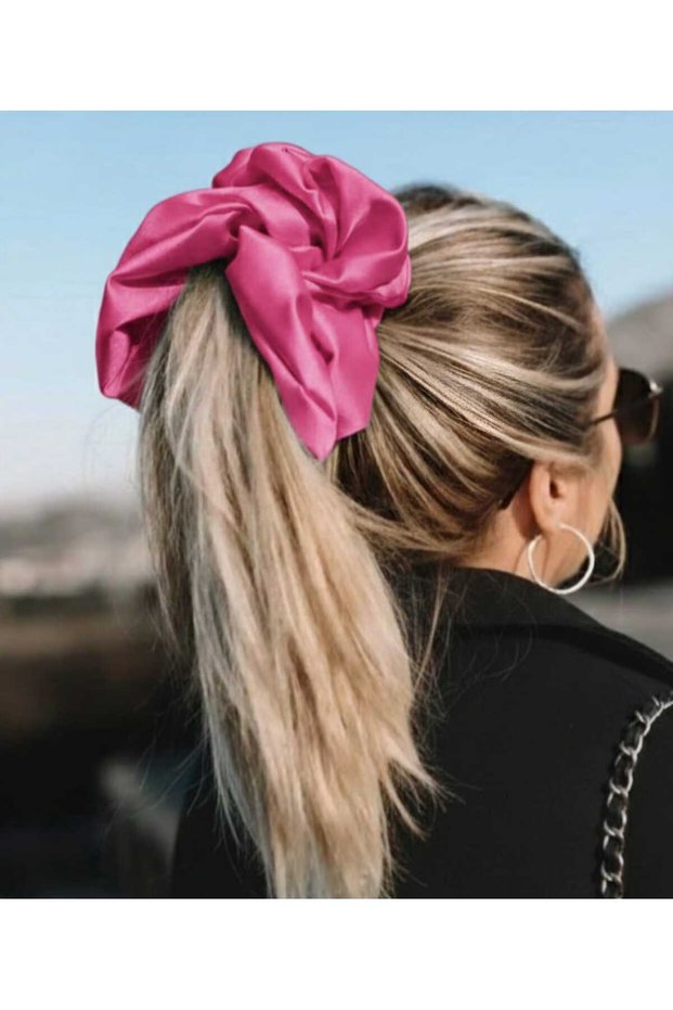 Women's Pink Large Size Rubber Hair Tie/Hair Elastic/Hair Accessory