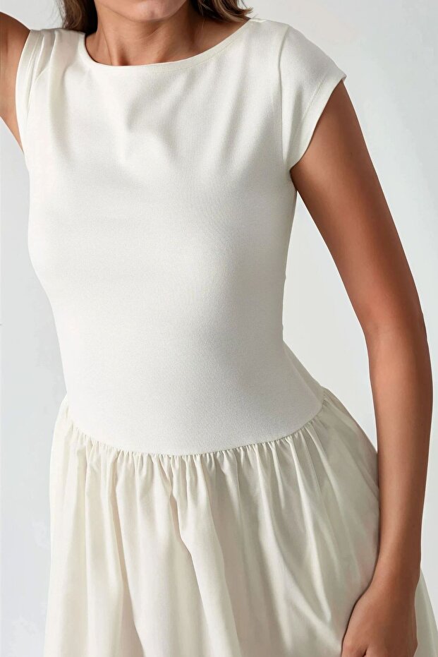 Kontrast Midi Elbise - 3