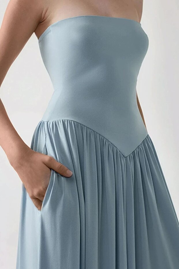 Φόρεμα Sofie Strapless Bodycon Sandy Maxi - 5