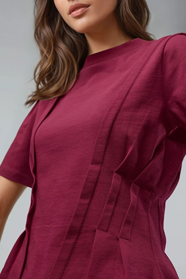 Fitted Bisiklet Yaka Tişört - 5