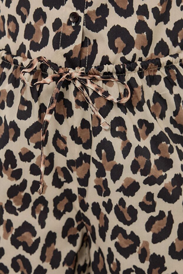 Leopard Pattern Straight Cut Trousers - 5