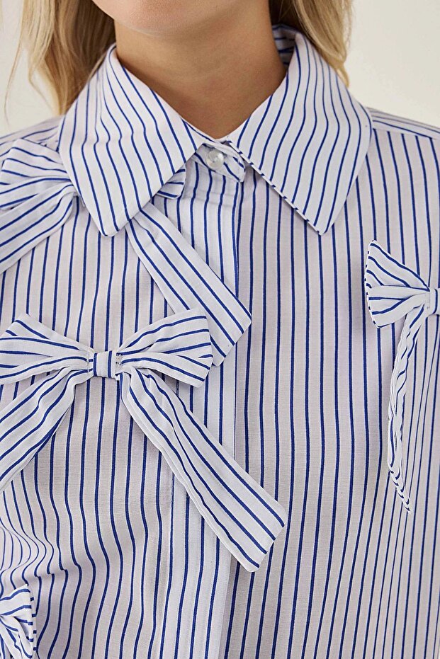 Ležerna kroj Sa mašnom košulja - 6