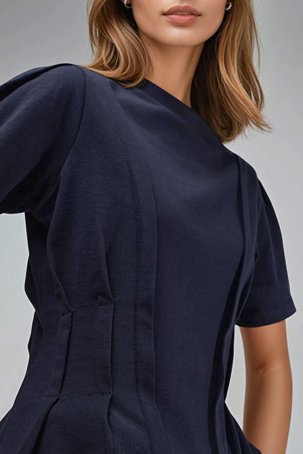 Fitted Bisiklet Yaka Tişört - 6