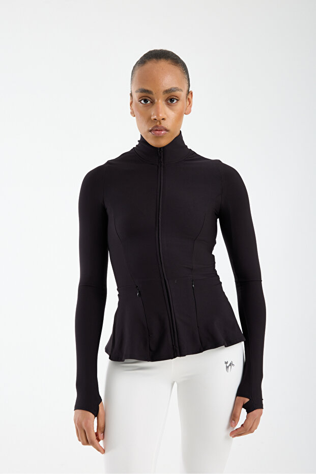 Winmoda Mock Neck Full Zip Flywheel Detailed Sports Jacket – Flexible Textured Everyday Use