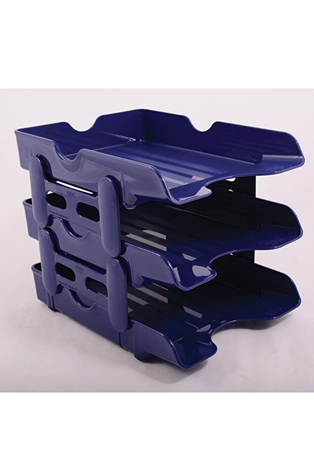 Document trays with elevators, Blue - 2