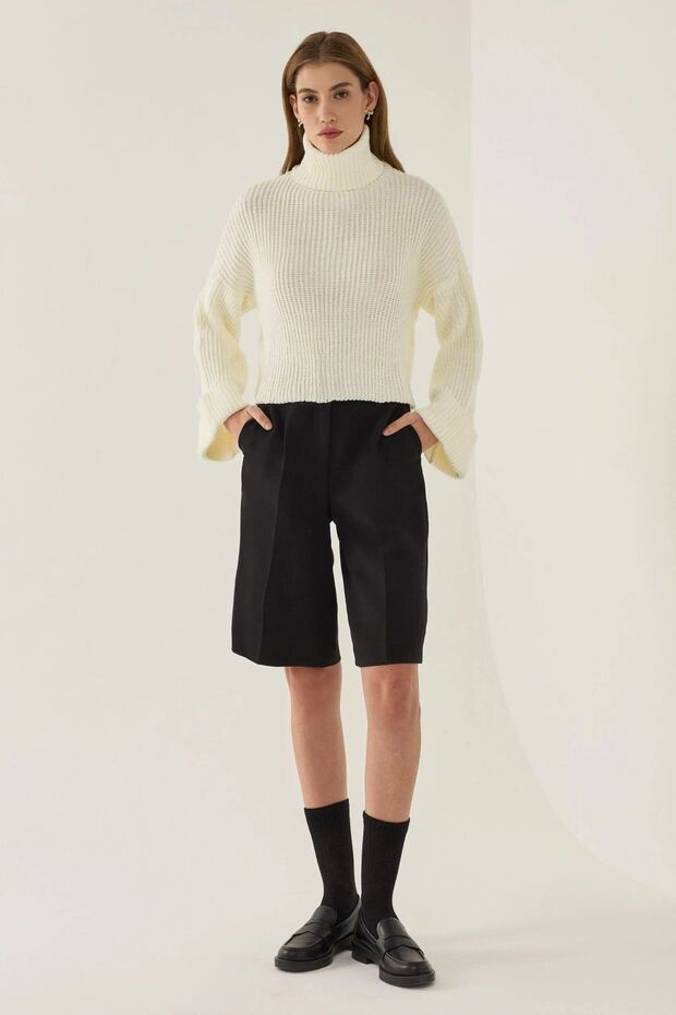 Plus Size High Collar Sweater - 2