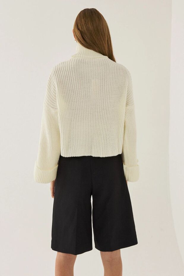 Plus Size High Collar Sweater - 4