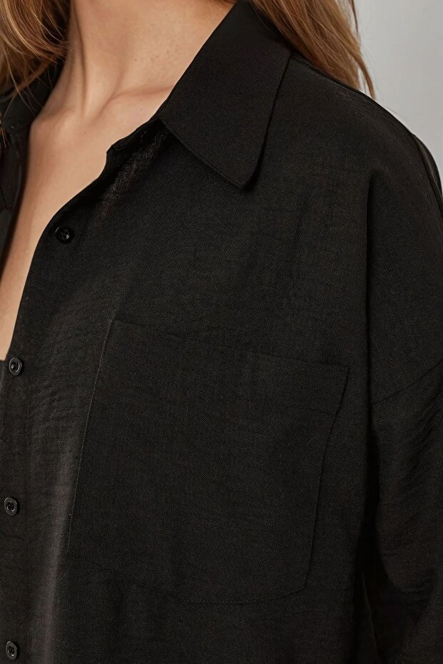 Keten Görünümlü Regular Fit Gömlek - 4