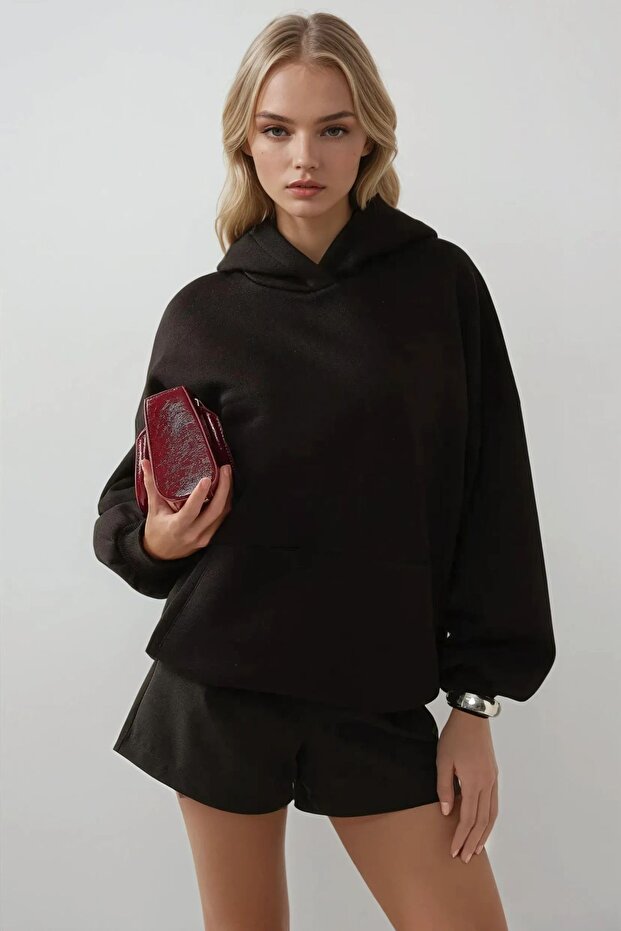 Extra Oversize Hooded Thick Fleece Hoodie - 2