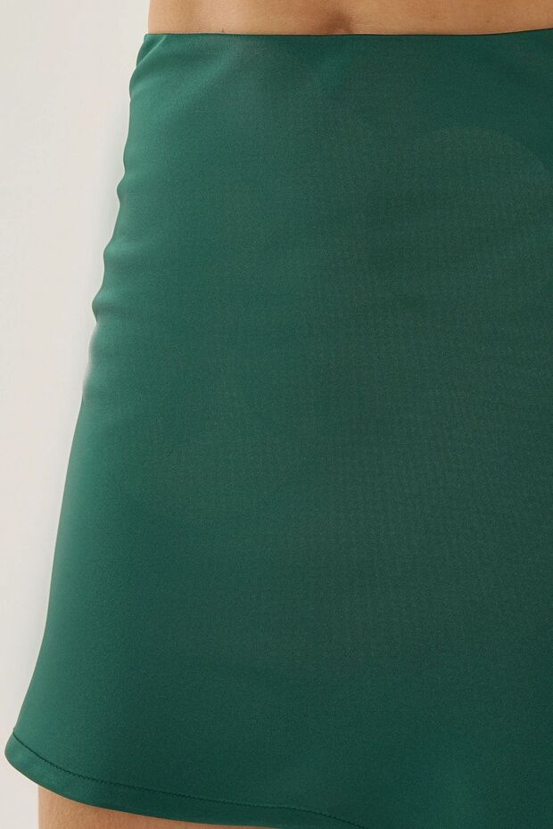 Fustă mini din satin solid - 5