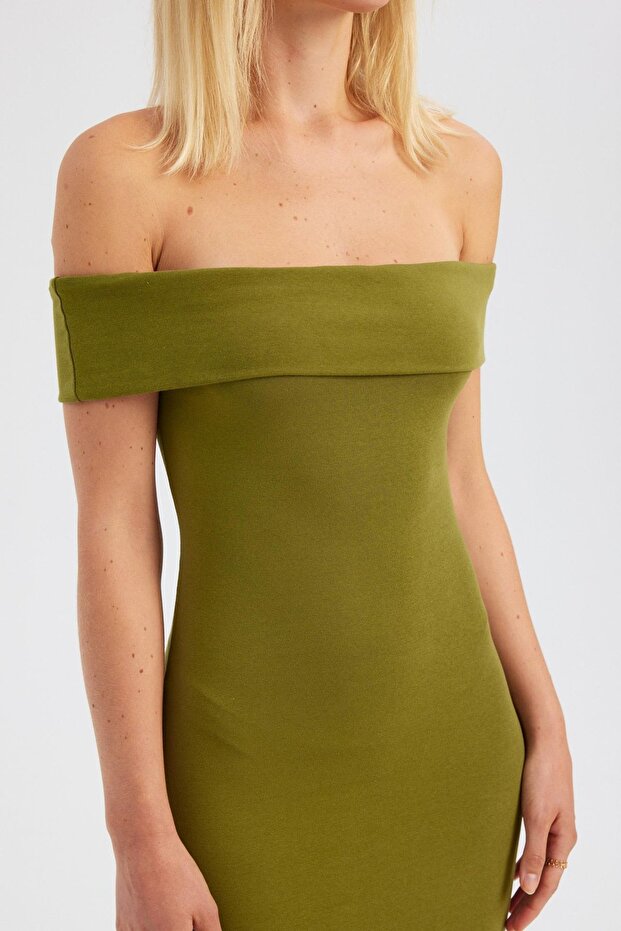 Rochie mini mulată cu umeri goi - 4