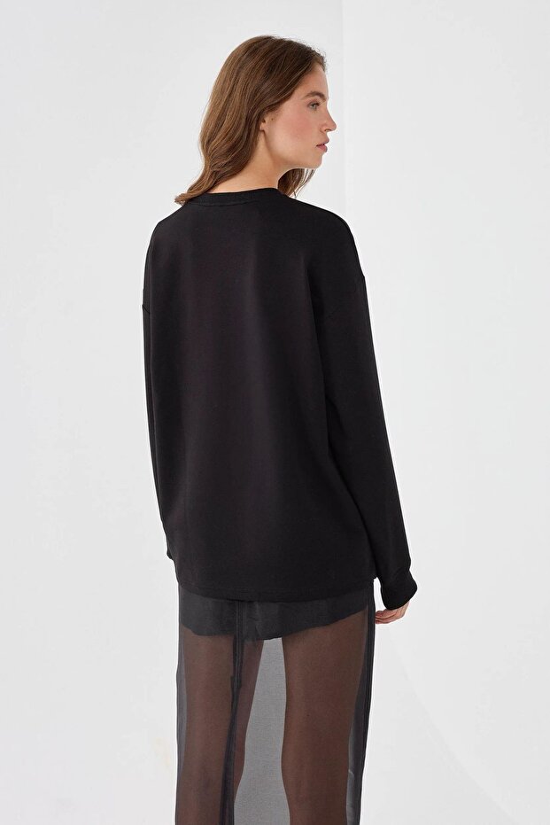Siyah Sweatshirt - 4