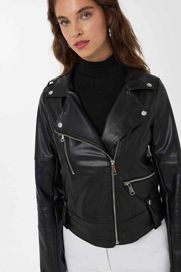 Motorradjacke aus Kunstleder - 5
