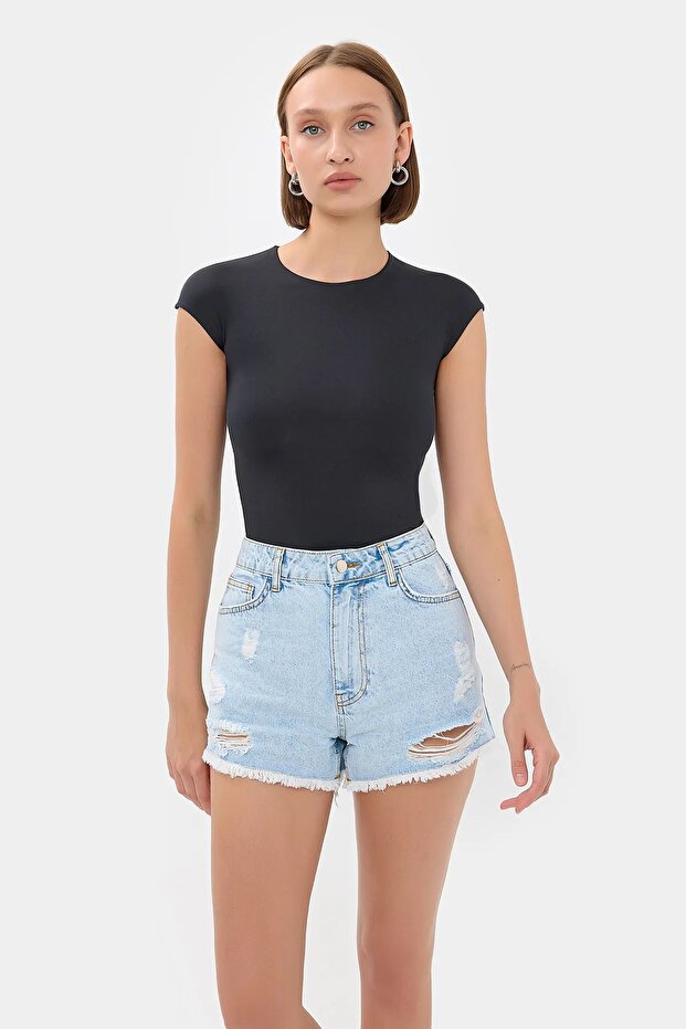 تي شيرت أساسي منسوج برقبة دائرية - 1