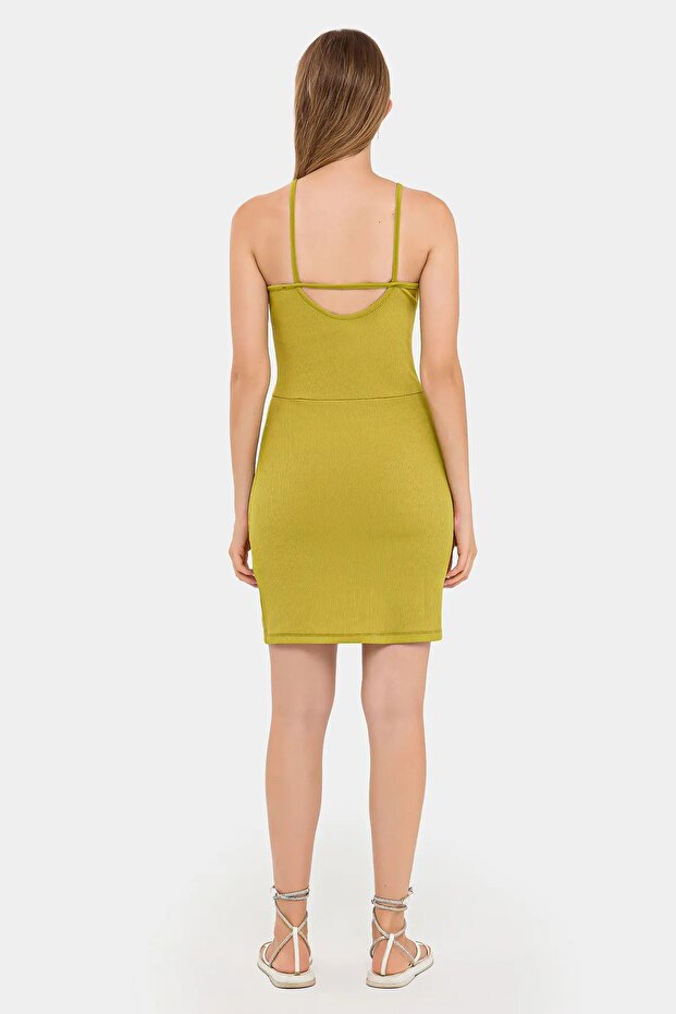 Side Slit Strap Mini Dress - 4