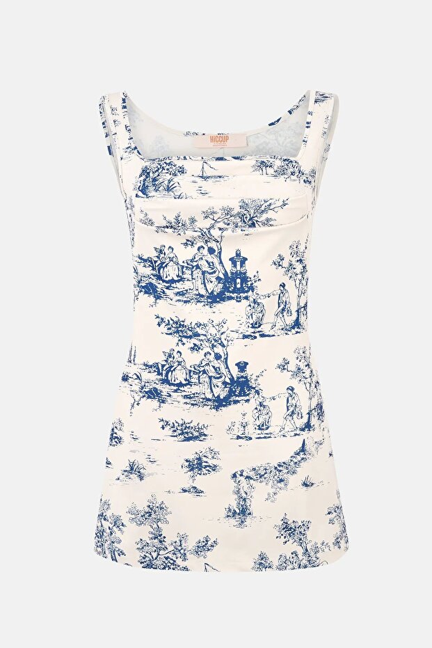 Kolsuz Baskılı Mini Elbise - 1