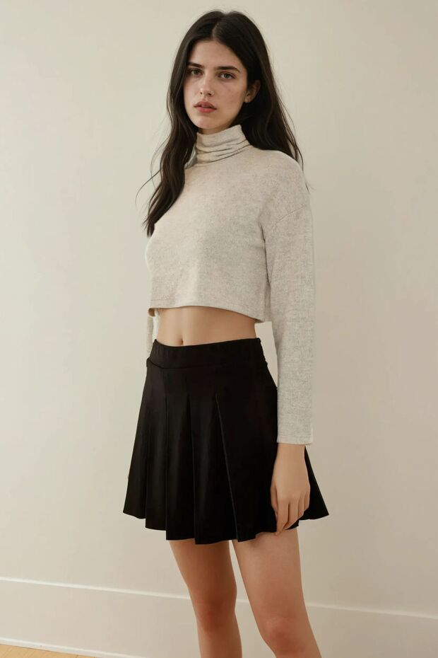 Mini-skort plisat - 1