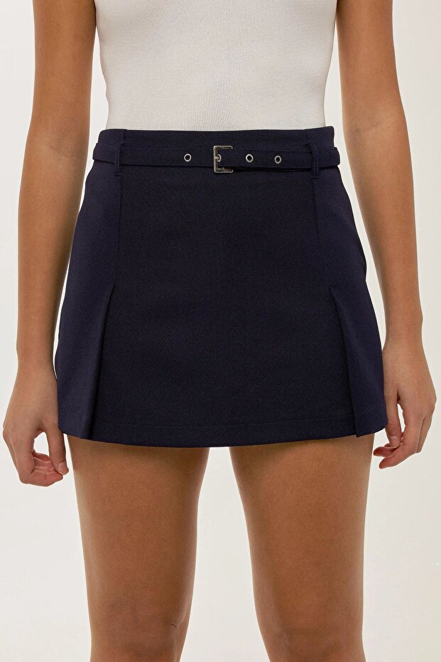 Kemerli Mini Şort  Etek - 2