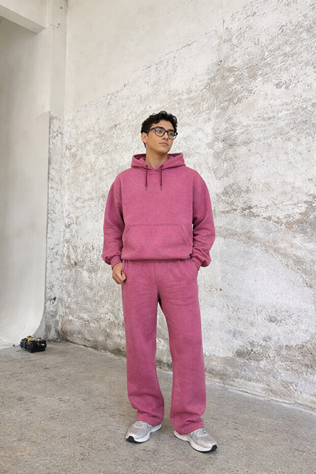 طقم رياضي رجالي فضفاض أساسي كبير الحجم موديل 3iplik - 1