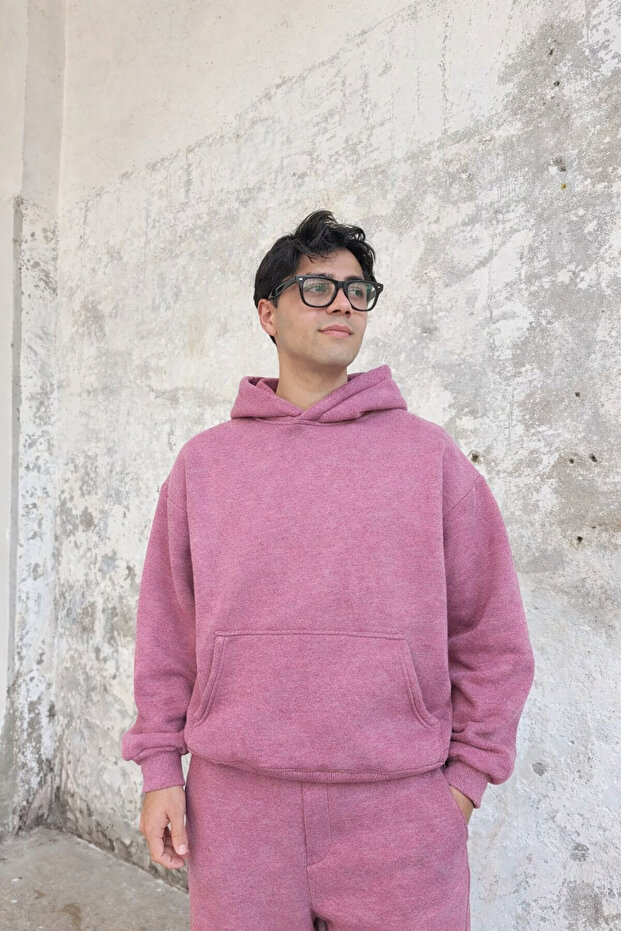 طقم رياضي رجالي فضفاض أساسي كبير الحجم موديل 3iplik - 2