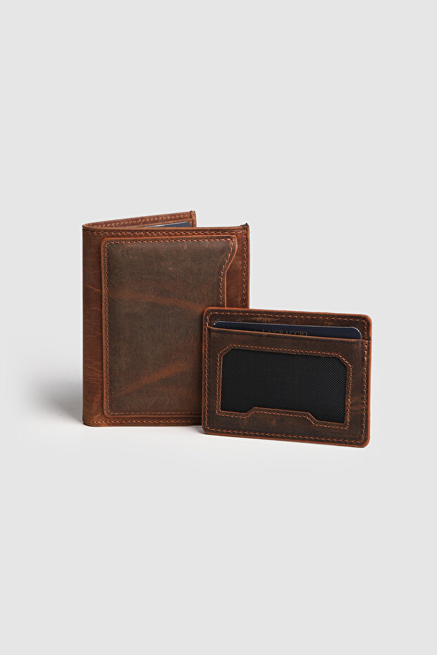 La'Graccio Paris Dofra Genuine Leather Men's Wallet Crazy Tan