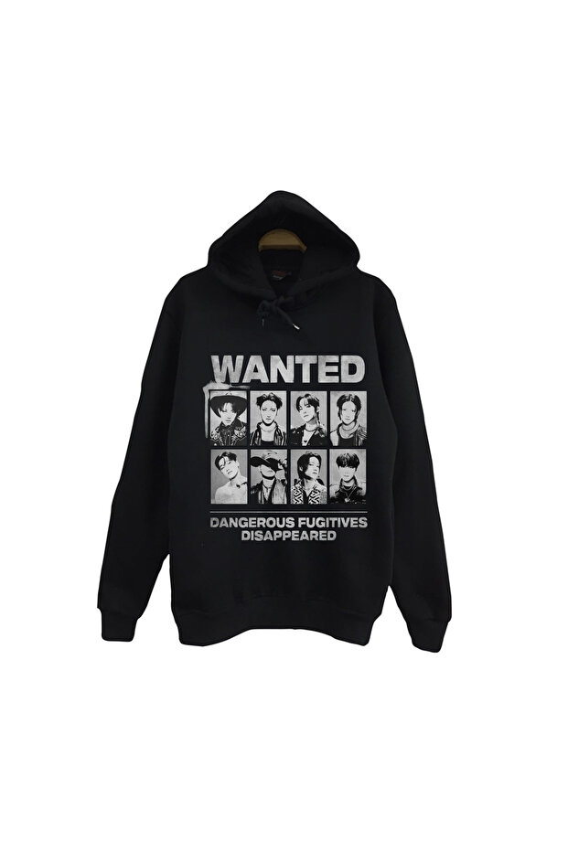 Bts - Bangtan Boys - K-Pop - Music Printed Unisex 100% Cotton Hooded Black Sweatshirt