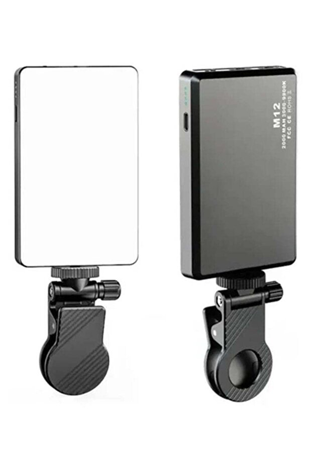 Rechargeable Square LED Fill Light with Phone Clip | Type-C Charging
